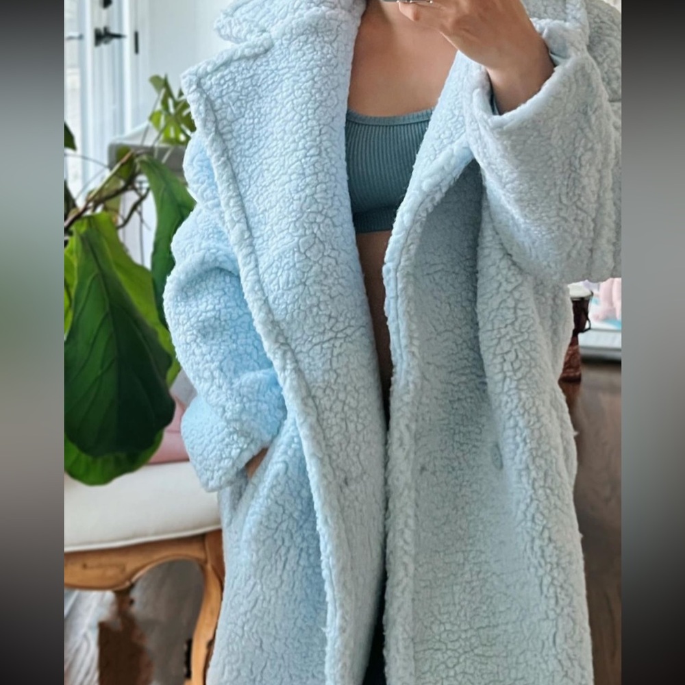 ByEgreis Jayden Teddy Coat in Blue